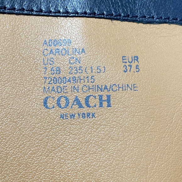 COACH Boots Black Riding CAROLINA SZ 7.5B Black Leather - Picture 7 of 12